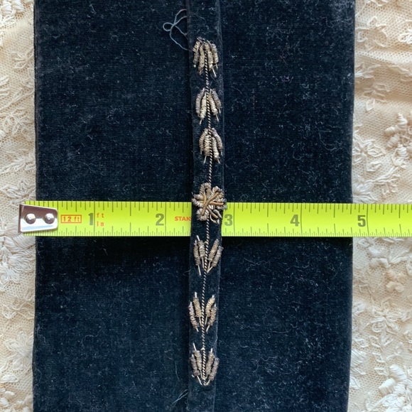 Velvet beaded vintage clutch purse - Picture 5 of 6